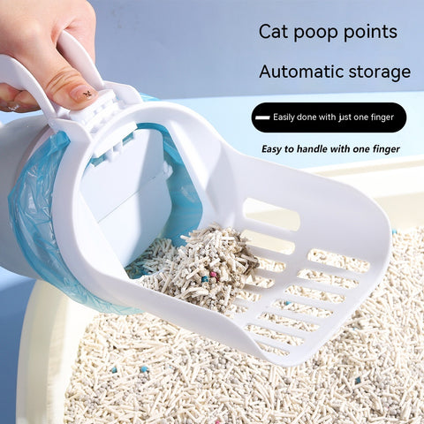 Upgrade Widen Cat Litter Shovel Scoop With Refill Bags Large Cat Litter Box Self Cleaning Cat Waste Bin System Pet Supplies Pet Products