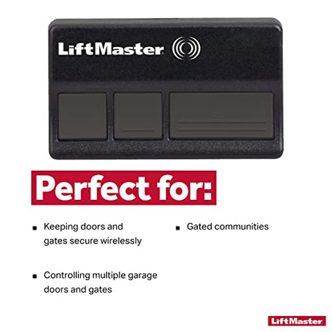 LiftMaster 373LM Security+ 3-Button Garage Door Opener Remote Control with Visor Clip - Pack of 1
