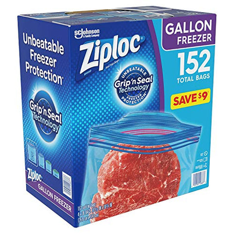 Ziploc Double Zipper Freezer Gallon - 4/38 Count (2 Pack)