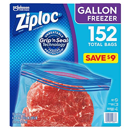 Ziploc Double Zipper Freezer Gallon - 4/38 Count (2 Pack)