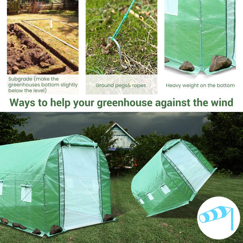 10x7x7 ft Greenhouse, Outdoor Walk-in GreenHouses with Screen Windows and Dual Zippered Door, Portable Waterproof Green Houses Tent for Outside Heavy Duty with Reinforced Frame #2