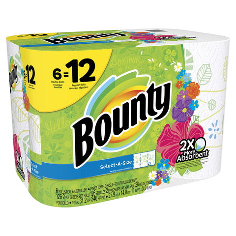 Bounty Select-A-Size Paper Towels Print, 6 ct