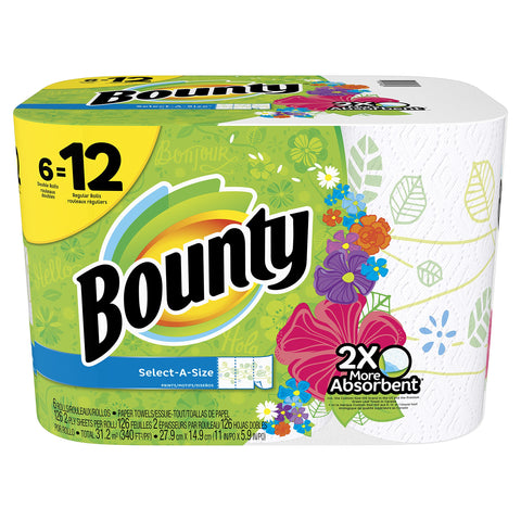 Bounty Select-A-Size Paper Towels Print, 6 ct